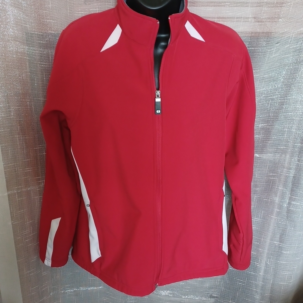 HOLLOWAY JACKET M, excellent condition, red & white, zip pockets, fleece lined